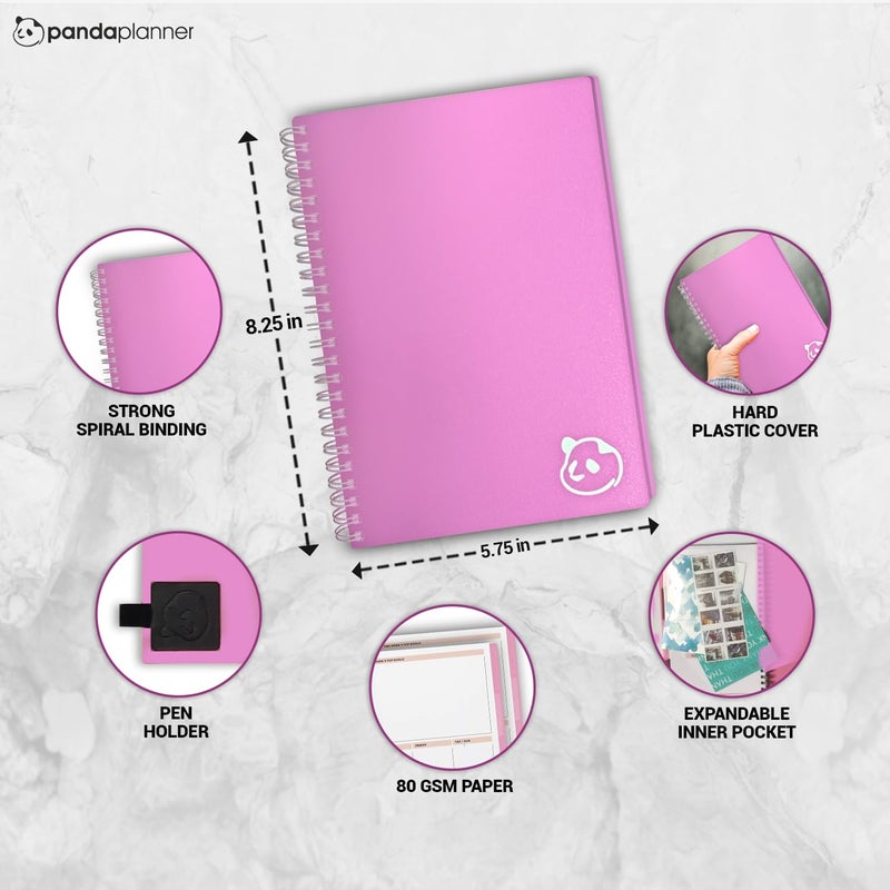 Panda Planner 2026 Undated Weekly Planner, Weekly To Do List Notebook with Spiral Binding - 5.75â€ x 8.25â€, 52 Weeks - Undated Planner with Habit Tracker Notebook for Home, School & Office (Pink) - Image 5